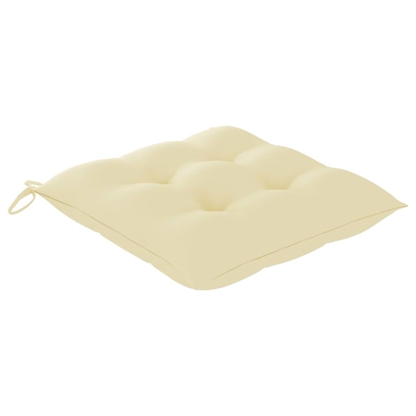 vidaXL Trädgårdsstolar 2 st med dynor massiv teak Creme
