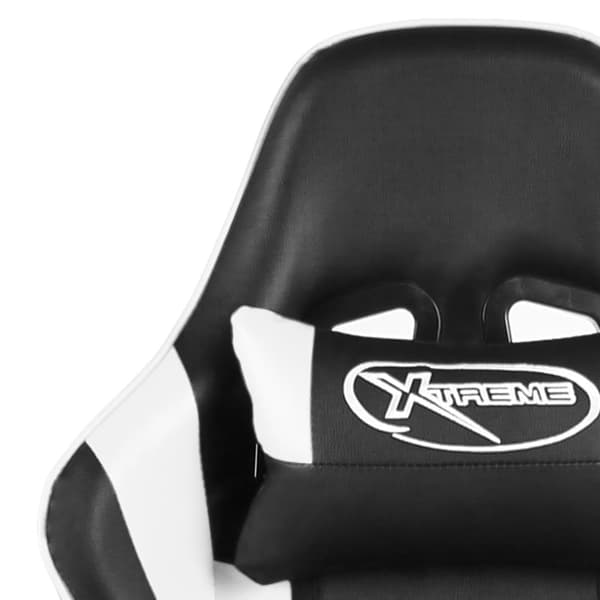 vidaXL Snurrbar gamingstol vit PVC Vit