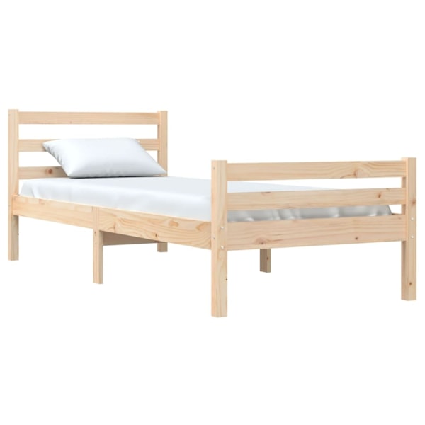 vidaXL Sängram massivt trä 90x200 cm Brun