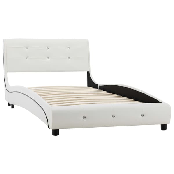 vidaXL Sängram vit konstläder 90x200 cm Vit