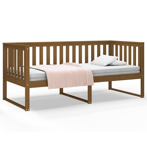 vidaXL Dagbädd honungsbrun 90x190 cm massiv furu Brun