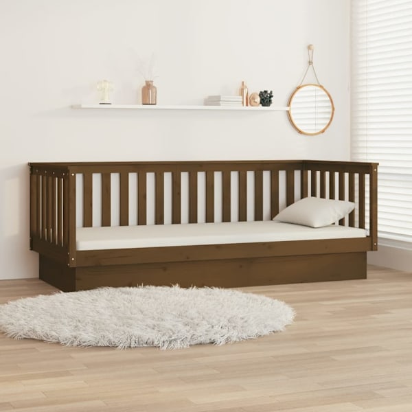 vidaXL Dagbädd honungsbrun 90x200 cm massiv furu Brun