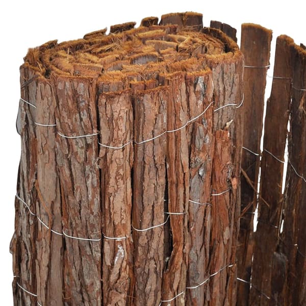vidaXL Barkstaket 1000x70 cm Brun