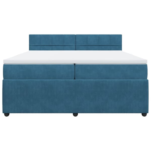 vidaXL Ramsäng med madrass blå 200x200 cm sammet Blå