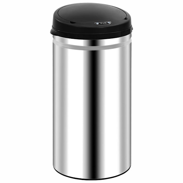 vidaXL Soptunna med automatisk sensor 50 L rostfritt stål Silver