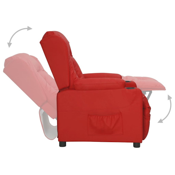 vidaXL Reclinerfåtölj vinröd konstläder Röd