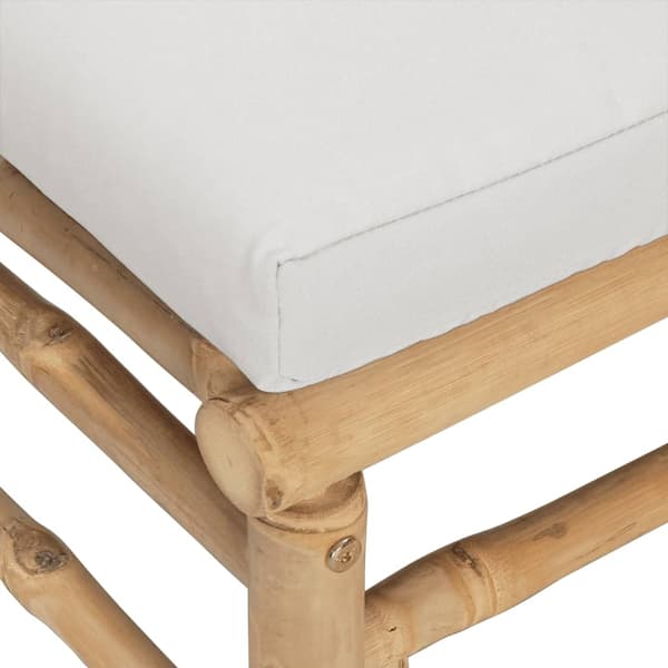 vidaXL Loungegrupp 7 delar ljusgråa dynor bambu Brun