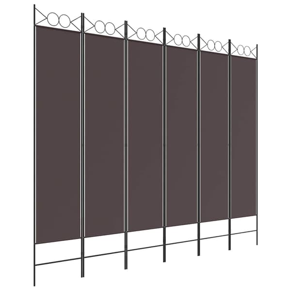 vidaXL Rumsavdelare 6 paneler brun 240x200 cm tyg Brun