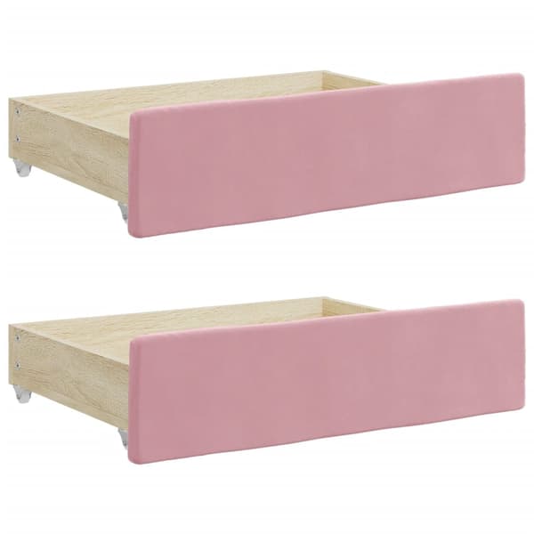 vidaXL Dagbädd utdragbar med lådor rosa 90x200 cm sammet Rosa