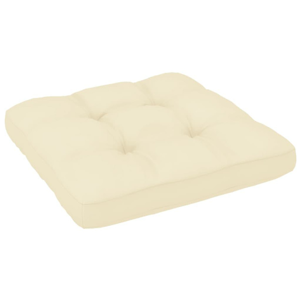 vidaXL Palldyna gräddvit 80x80x12 cm tyg Creme