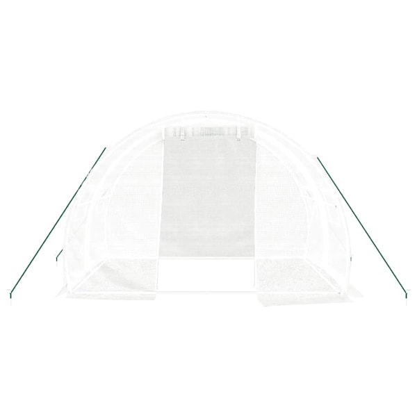 vidaXL Växthus med stålram vit 6 m² 3x2x2 m Vit