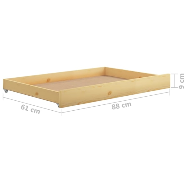vidaXL Utdragbar dagbädd 2x(90x200) cm massiv furu Brun