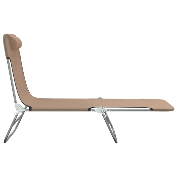 vidaXL Solstolar hopfällbara 2 st taupe textilene & stål Taupe