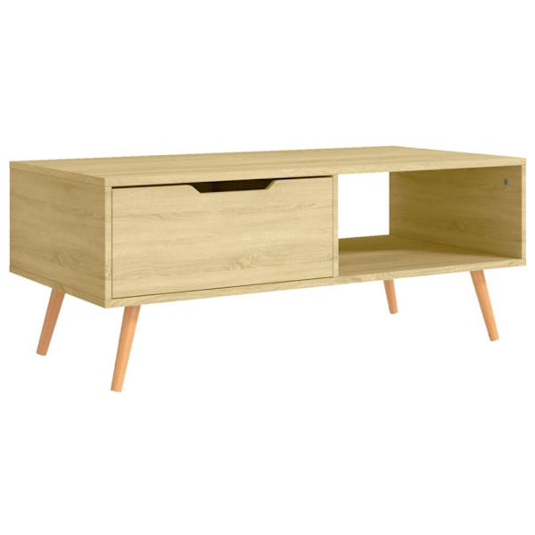 vidaXL Soffbord sonoma-ek 100x49,5x43 cm spånskiva Brun