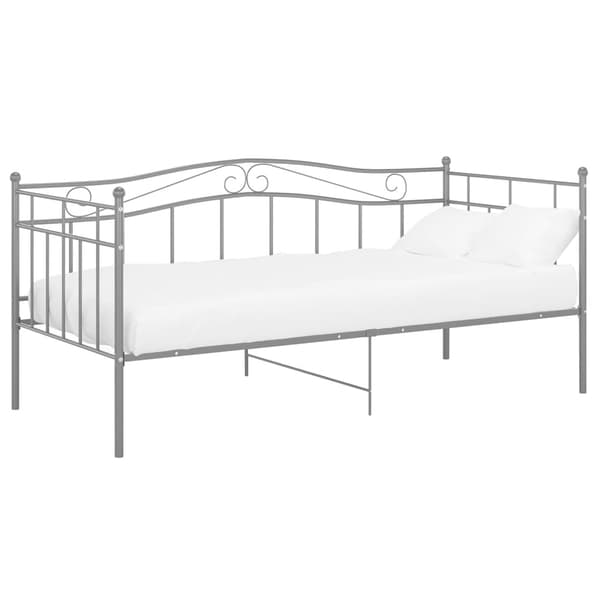 vidaXL Sängram bäddsoffa grå metall 90x200 cm grå