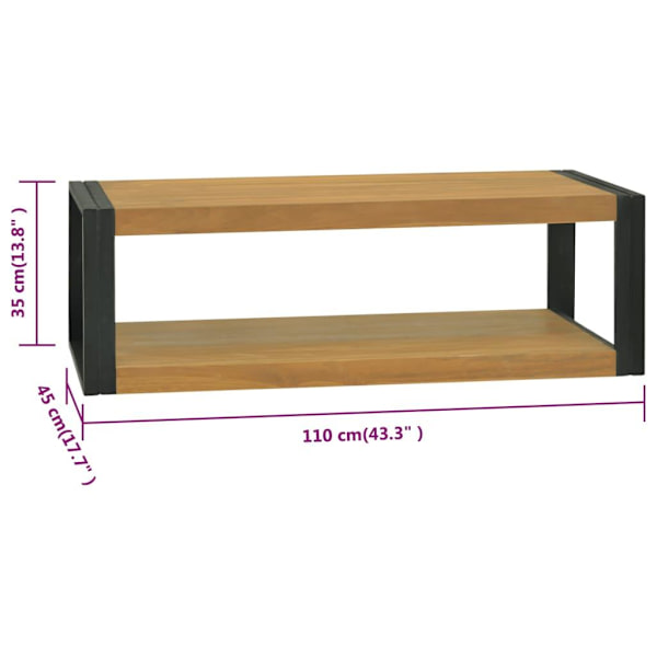 vidaXL Badrumsskåp 120x45x35 cm massiv teak Brun