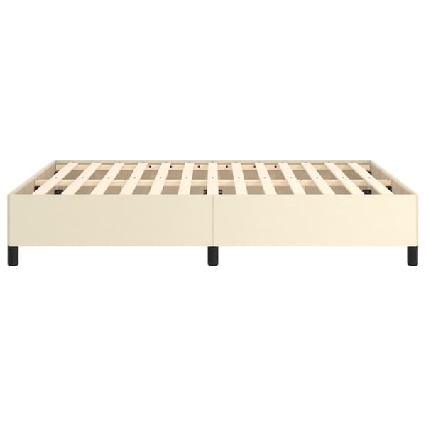 vidaXL Sängram gräddvit 140x190 cm konstläder Kräm
