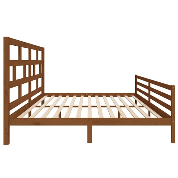 vidaXL Sängram honungsbrun massiv furu 200x200 cm Brun