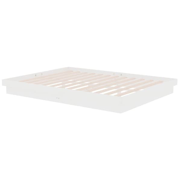 vidaXL Sängram vit massivt trä 150x200 cm Vit