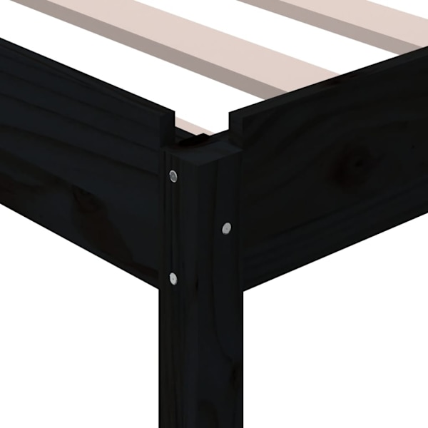 vidaXL Stapelbar säng svart 80x200 cm massivt furuträ Svart