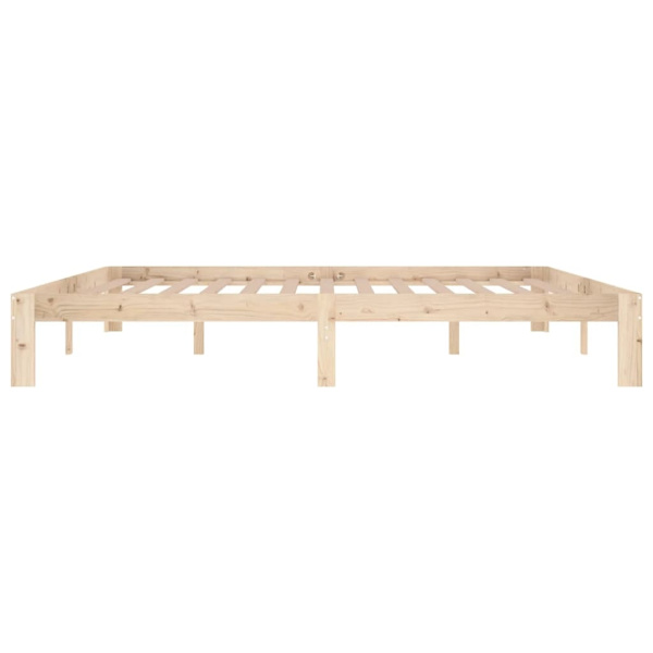 vidaXL Sängram massiv furu 200x200 cm Brun