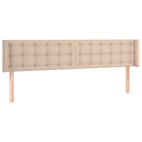 vidaXL Sänggavel LED cappuccino 183x16x78/88 cm konstläder Brun