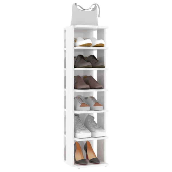 vidaXL Skohyllor 2 st vit högglans 27,5x27x102 cm Vit