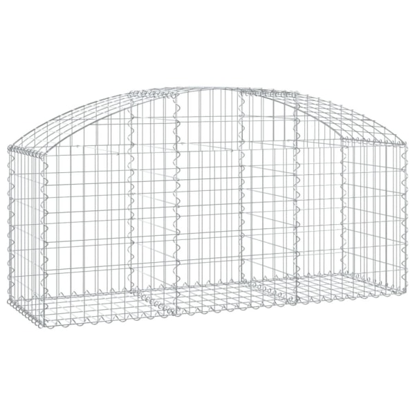 vidaXL Gabion bågformad 150x50x60/80 cm galvaniserat järn Silver