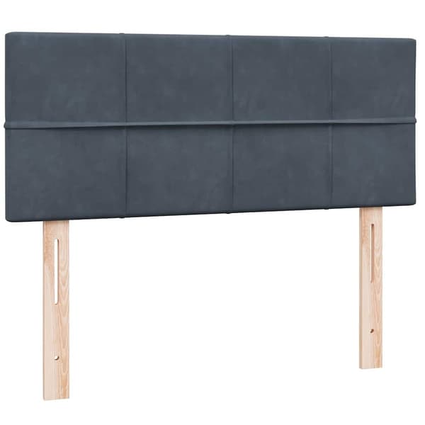 vidaXL Ramsäng med madrass mörkgrå 120x220 cm sammet Grå