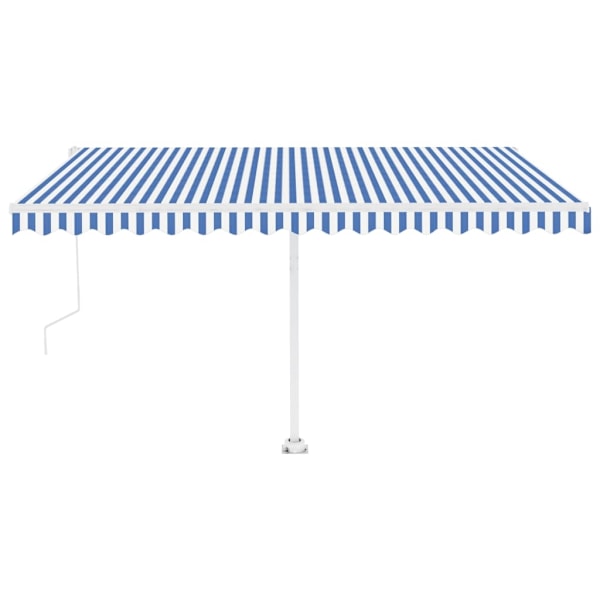 vidaXL Fristående markis automatisk 450x300 cm blå/vit Blå