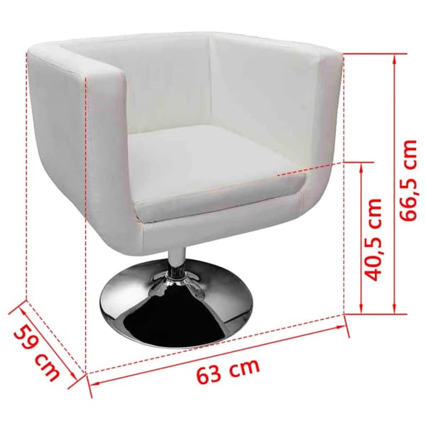 vidaXL Loungefåtölj Rom vit 2-pack Vit