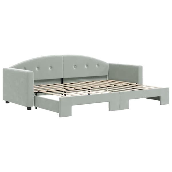 vidaXL Dagbädd utdragbar ljusgrå 80x200 cm sammet Grå