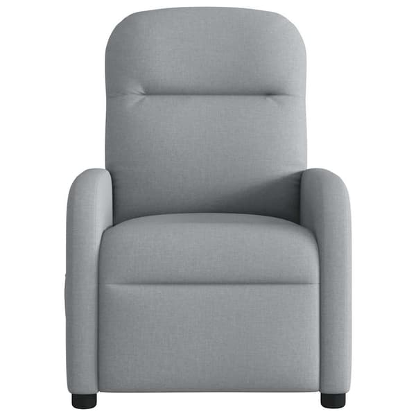 vidaXL Elektrisk reclinerfåtölj ljusgrå tyg Grå
