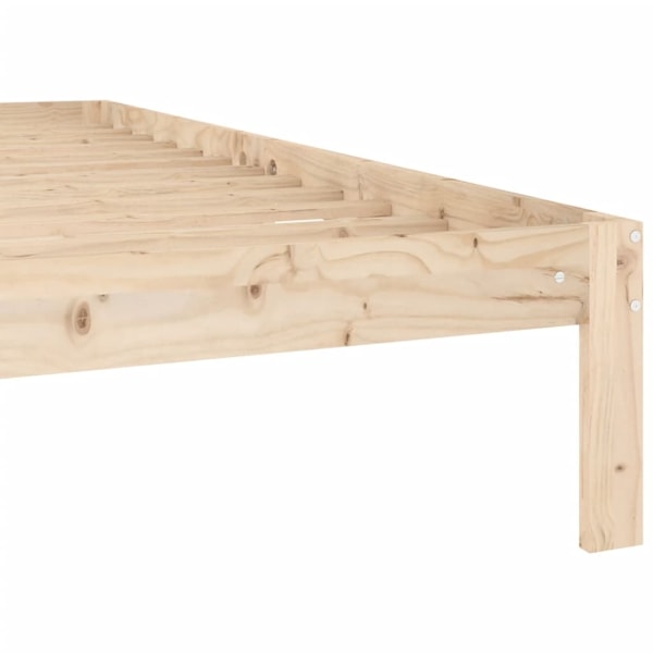 vidaXL Sängram massiv furu 160x200 cm Brun
