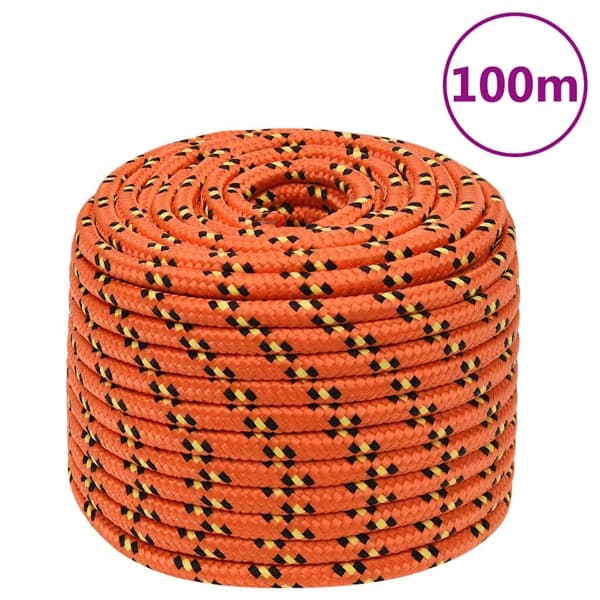 vidaXL Båtlina orange 12 mm 100 m polypropen Orange