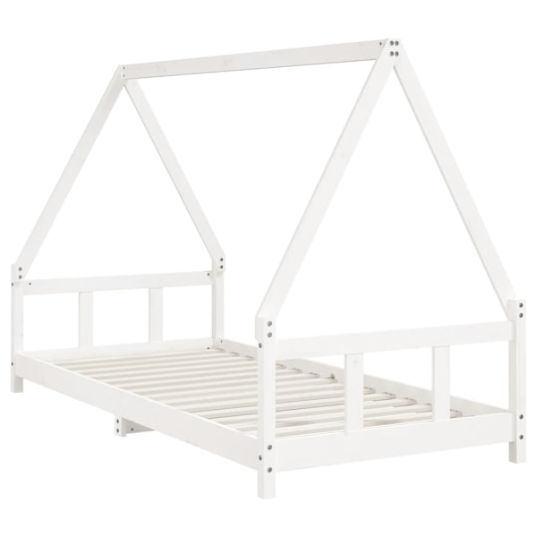 vidaXL Sängram för barnsäng vit 90x200 cm massiv furu Vit