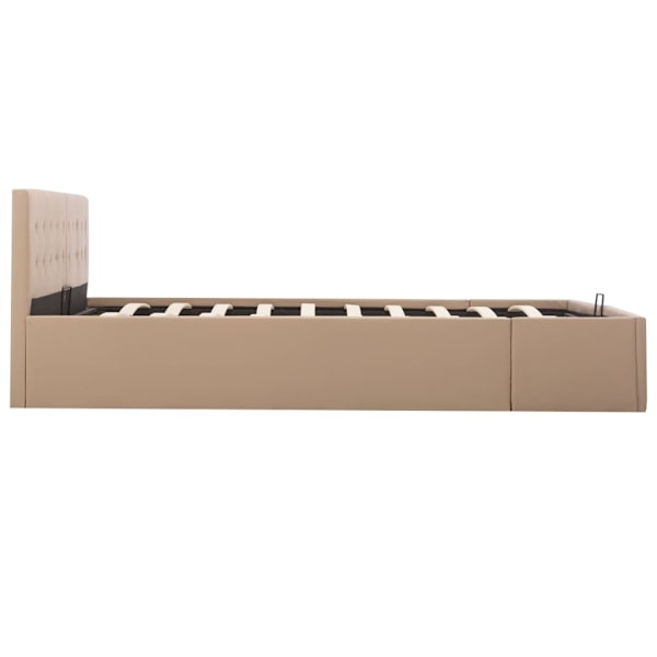 vidaXL Sängram hydraulisk förvaring cappuccino konstläder 180x200 cm Brun