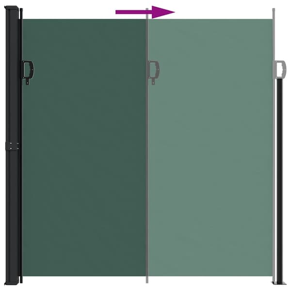 vidaXL Infällbar sidomarkis mörkgrön 200x600 cm Grön