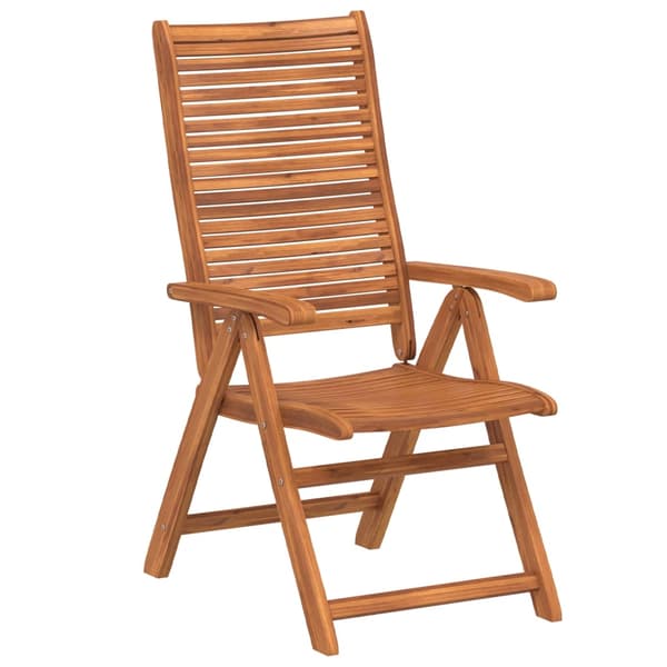 vidaXL Fällbara fåtöljer 8 st 56x72x107 cm Massivt trä akacia Brun
