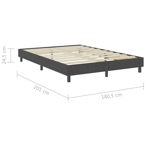 vidaXL Ramsäng grå tyg 180x200 cm grå
