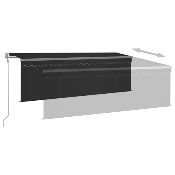 vidaXL Automatisk markis med vindsensor rullgardin LED 4x3 m antracit Antracit