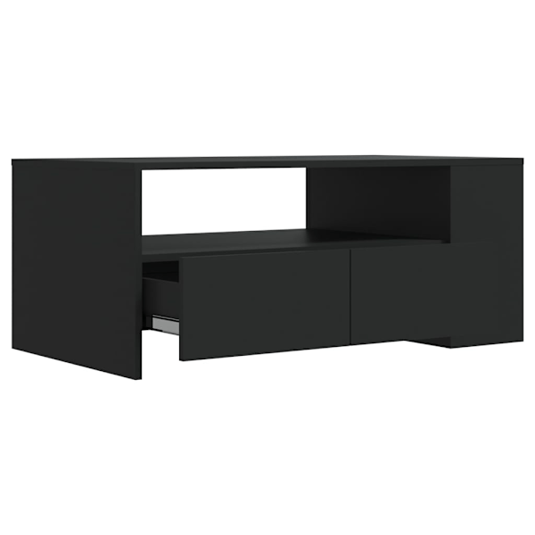 vidaXL Soffbord svart 102x55x42 cm konstruerat trä Svart
