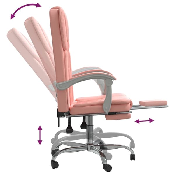 vidaXL Kontorsstol rosa konstläder Rosa