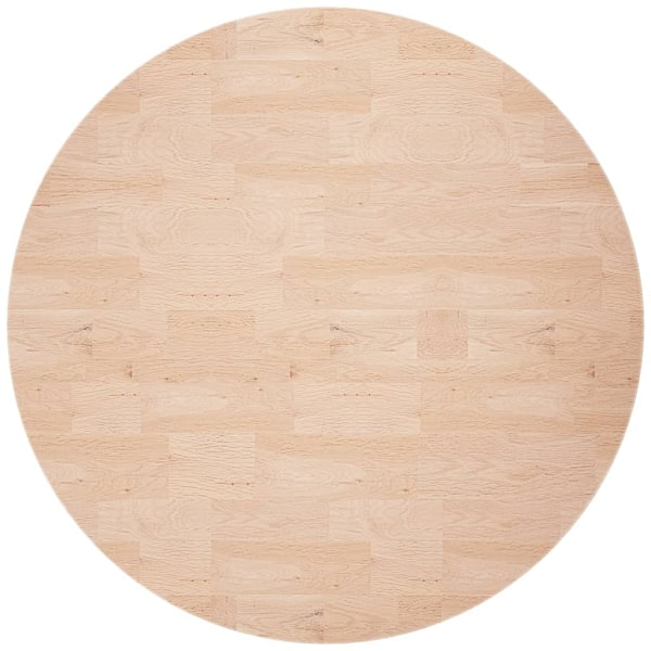 vidaXL Rund bordsskiva Ø70x2,5 cm obehandlat massiv ek Brun