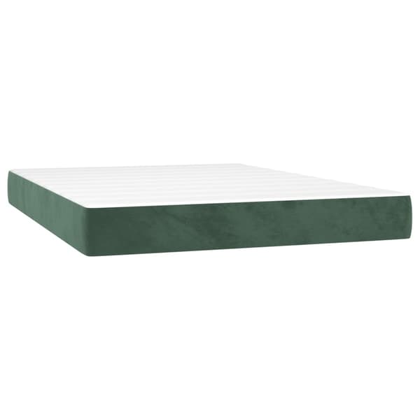 vidaXL Ramsäng med madrass mörkgrön 140x200 cm sammet Grön