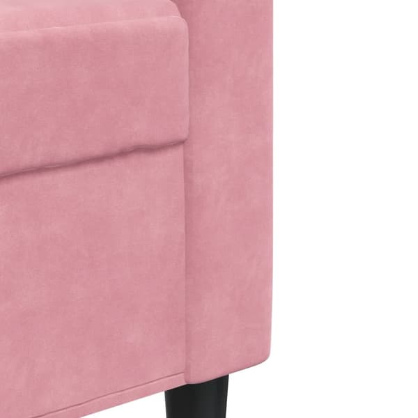 vidaXL Soffgrupp med dynor 3 delar rosa sammet Rosa