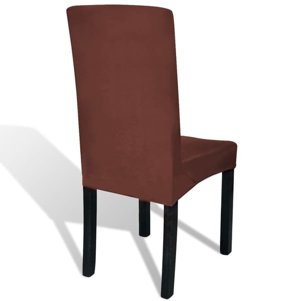 vidaXL Rakt elastiskt stolsöverdrag 6 st brun Brun