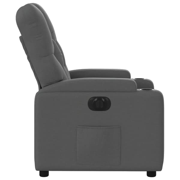 vidaXL Elektrisk reclinerfåtölj mörkgrå tyg Grå