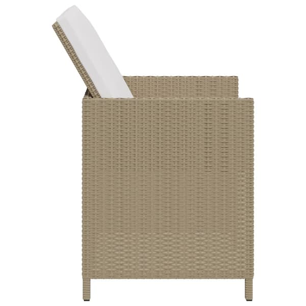vidaXL Trädgårdsstolar med pallar 2 st konstrotting beige Beige