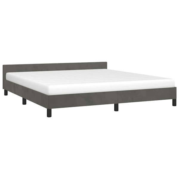 vidaXL Sängram utan madrass mörkgrå 160x200 cm sammet Grå